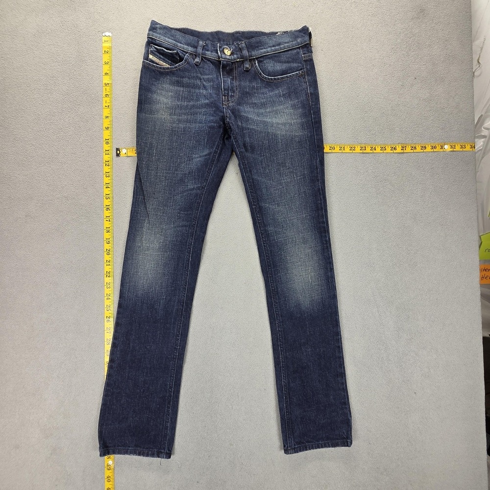 Diesel Jeans Womens 27x30 Blue LIV Low Rise Slim Straight‎ Stretch Wash 008FC